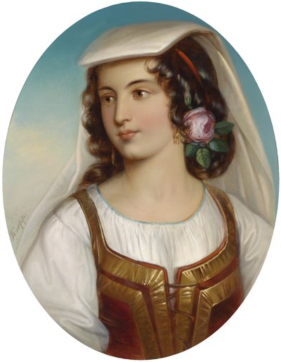Girl in Southern Italian Costume by Friedrich Krepp